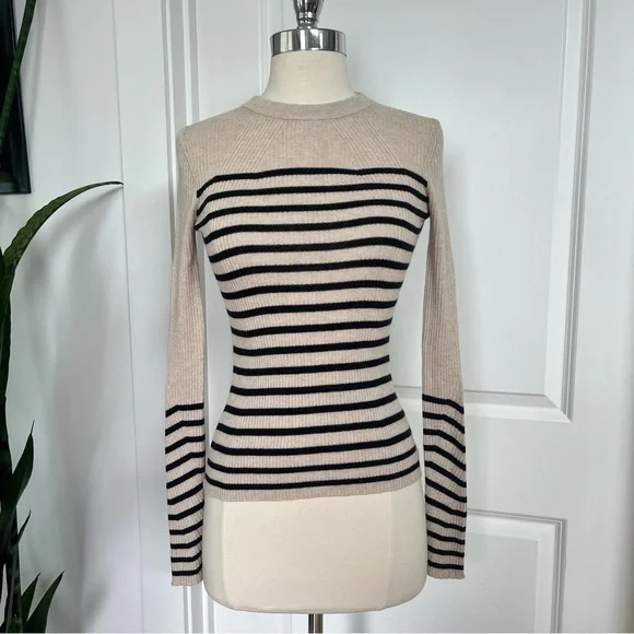 Rag & Bone Cashmere Striped Ribbed Sweater - Picture 2 of 8